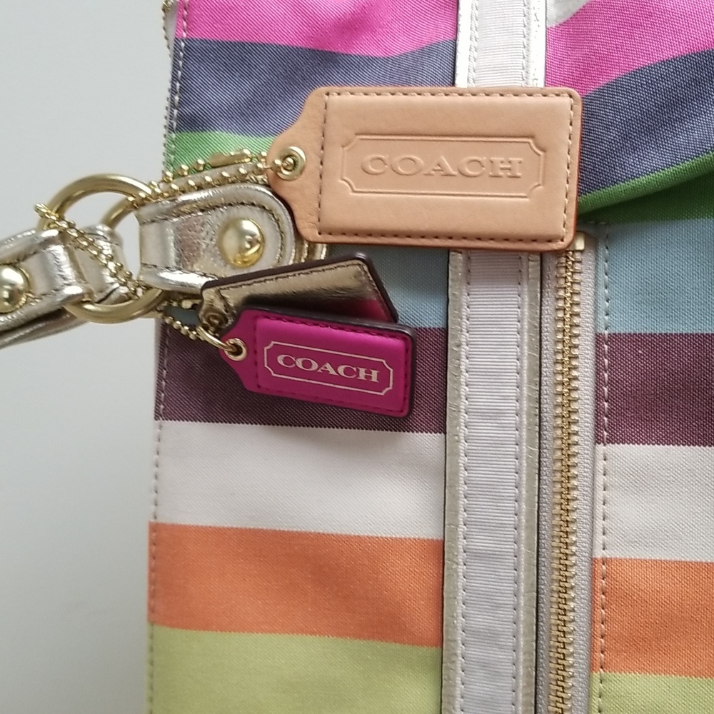 Coach Legacy Stripe Tote Y2K Extra Large Brand New Rainbow Hues - Picture 6 of 16